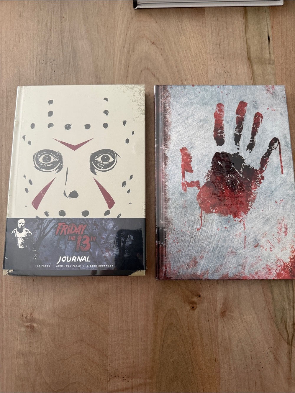 Bioworld Friday the 13th Hardcover Journals in Cream and Red Accents